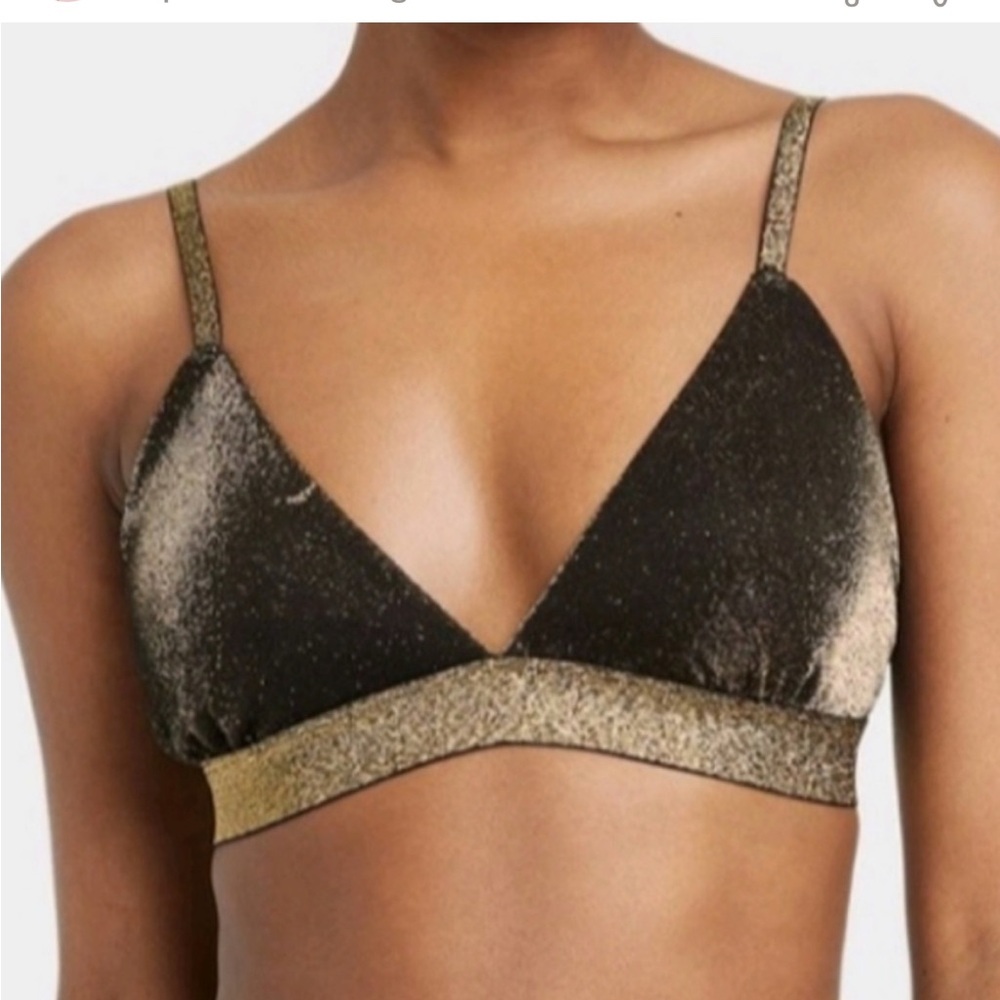 Shimmering Black and Gold Women's Bralette